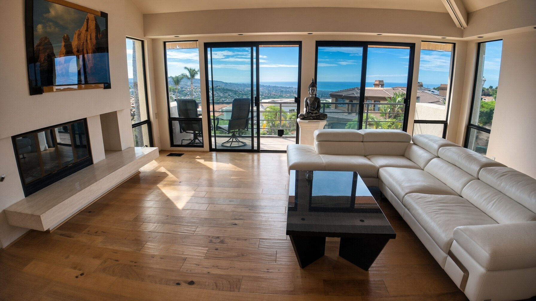 85 Marbella San Clemente living room with panoramic ocean view | League Estates